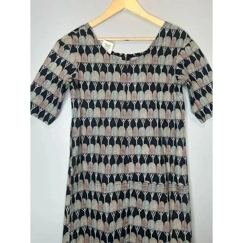 Anthropologie spun 100% organic cotton knee Lenght dress abstract boho sze Small - Picture 2 of 8